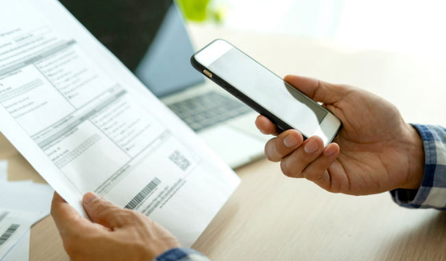 Phone scanning document